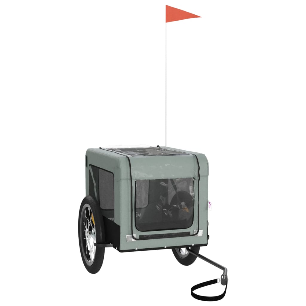 Pet Bike Trailer Grey and Black Oxford Fabric&Iron