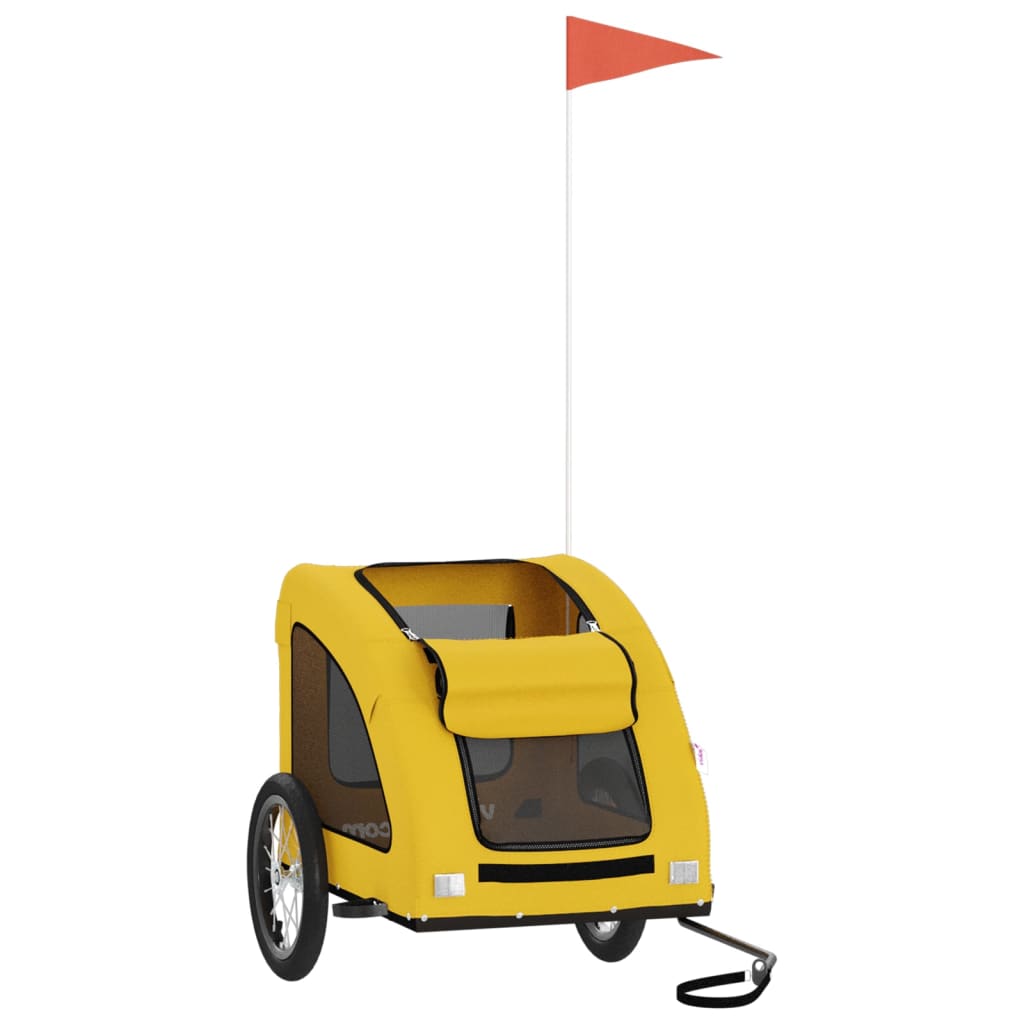 Pet Bike Trailer Yellow Oxford Fabric and Iron