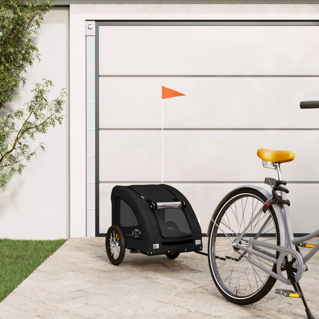 Pet Bike Trailer Black Oxford Fabric and Iron
