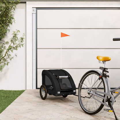 Pet Bike Trailer Black Oxford Fabric and Iron