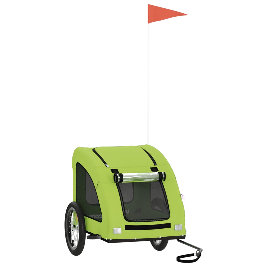 Pet Bike Trailer Green Oxford Fabric and Iron