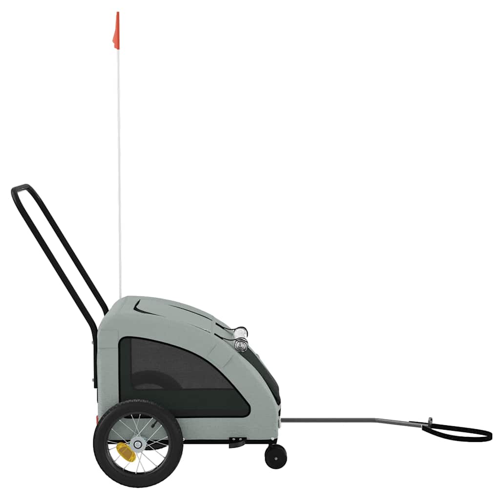 Pet Bike Trailer Grey Oxford Fabric and Iron