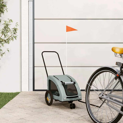 Pet Bike Trailer Grey Oxford Fabric and Iron