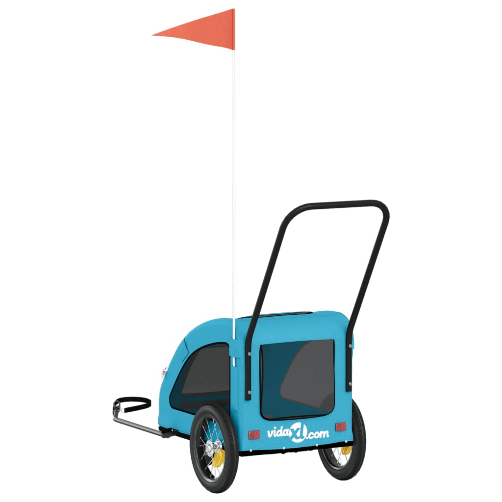 Pet Bike Trailer Blue Oxford Fabric and Iron