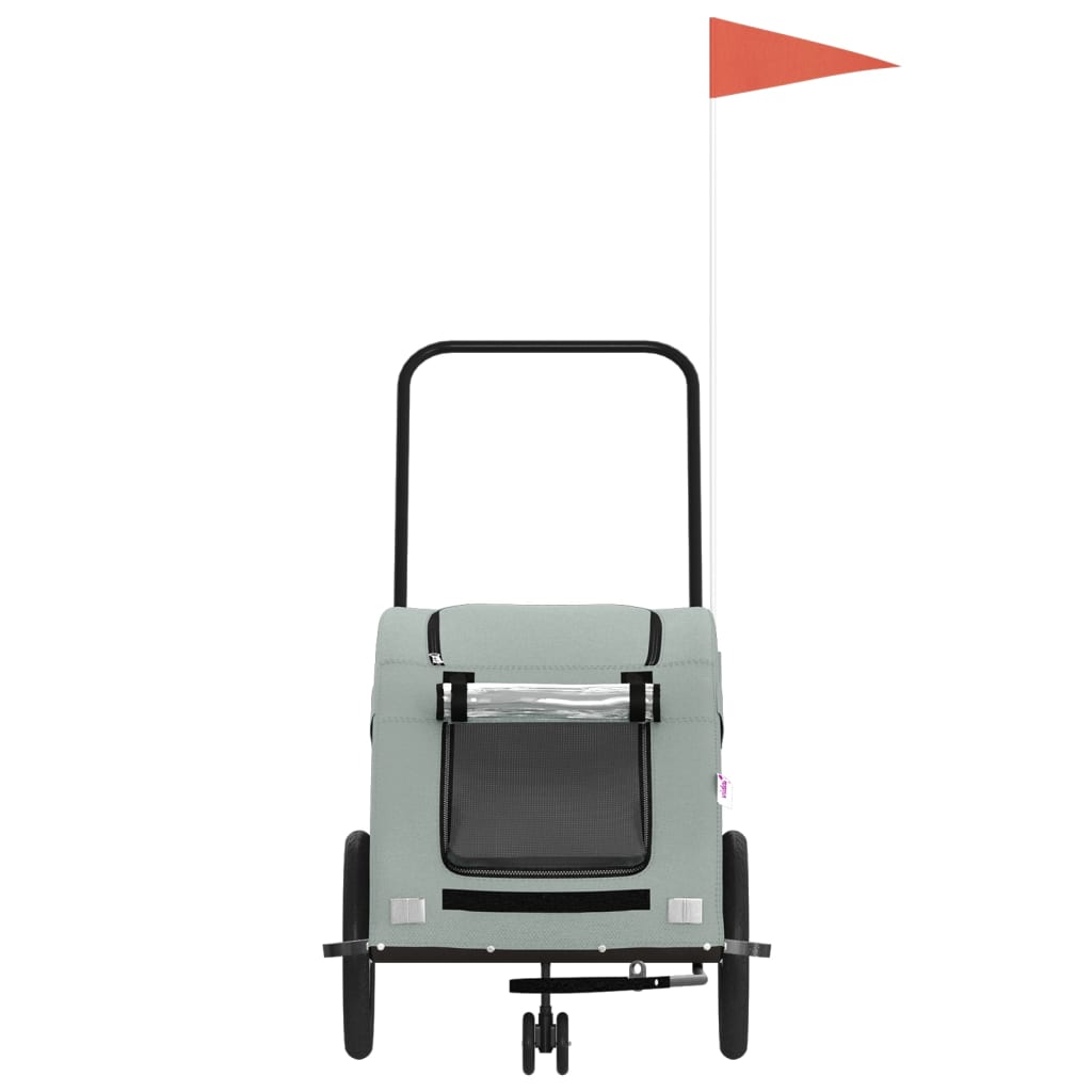 Pet Bike Trailer Grey Oxford Fabric and Iron