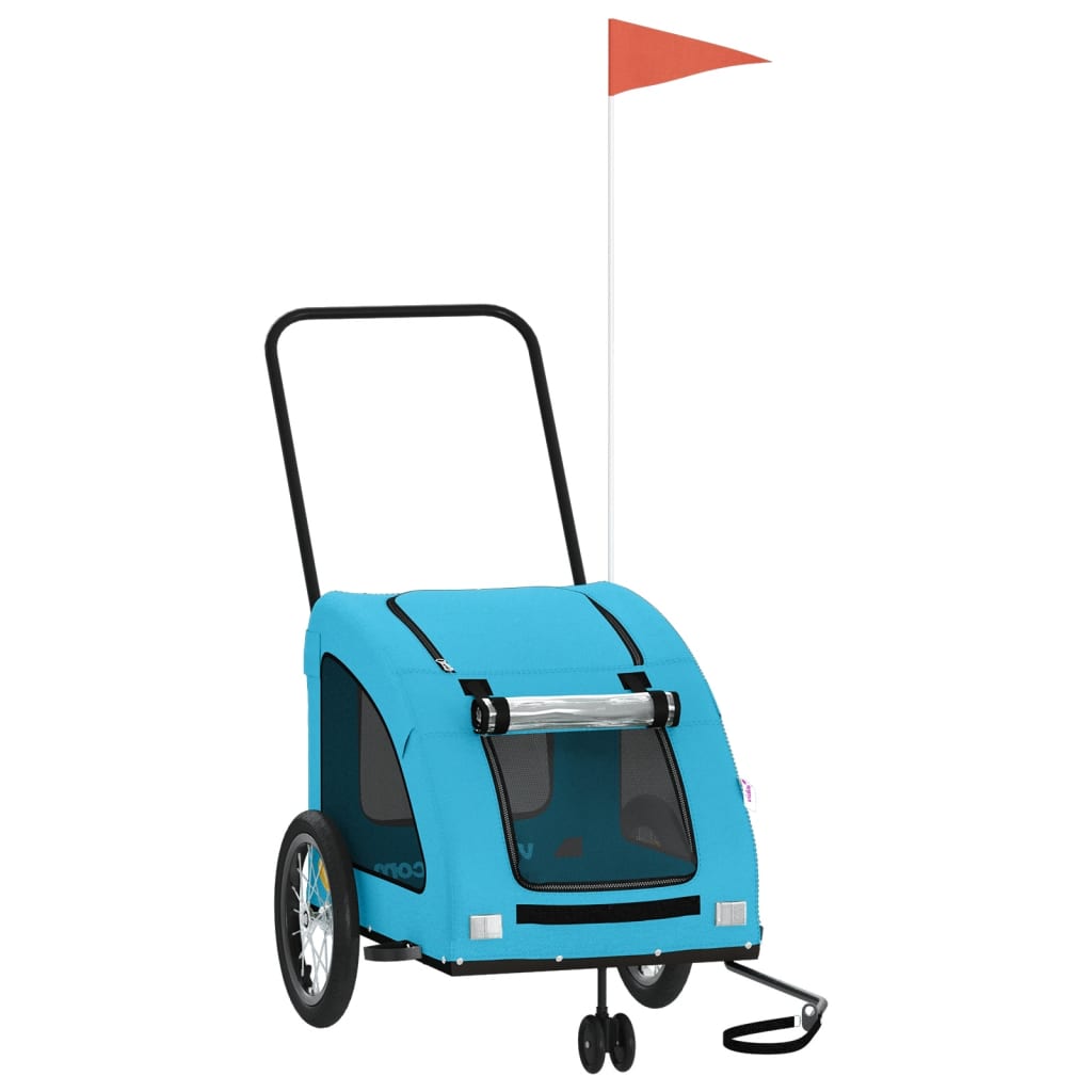 Pet Bike Trailer Blue Oxford Fabric and Iron