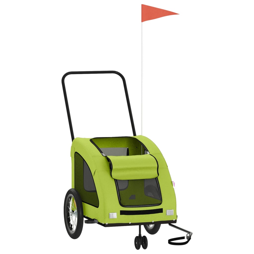 Pet Bike Trailer Green Oxford Fabric and Iron