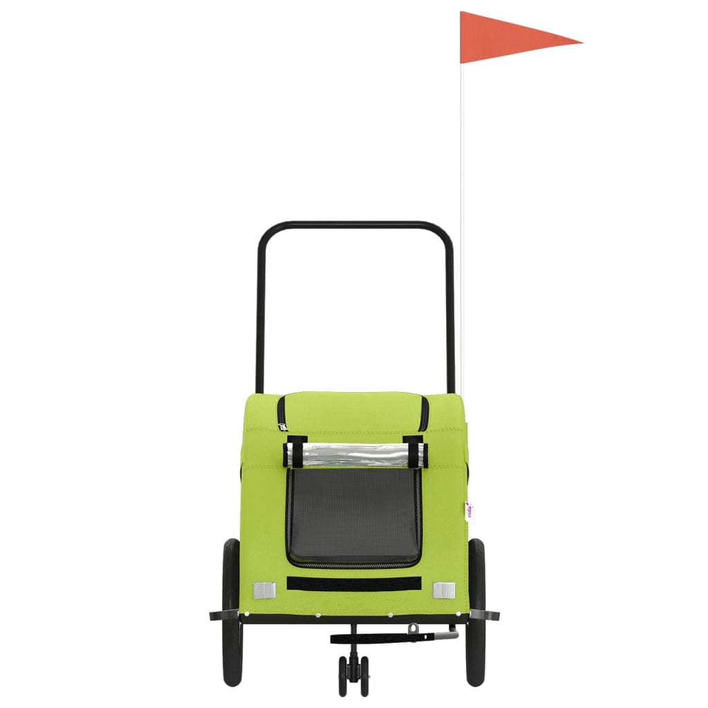 Pet Bike Trailer Green Oxford Fabric and Iron