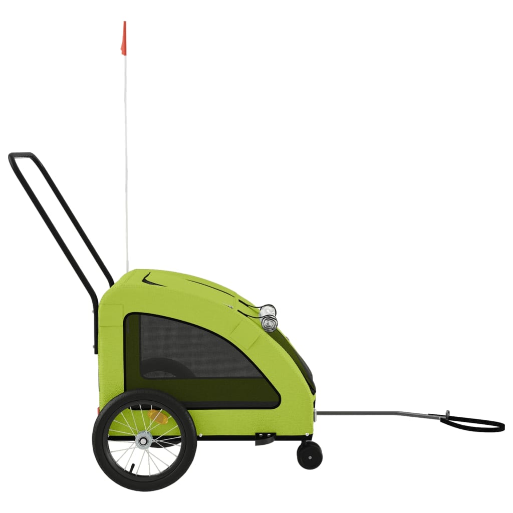 Pet Bike Trailer Green Oxford Fabric and Iron