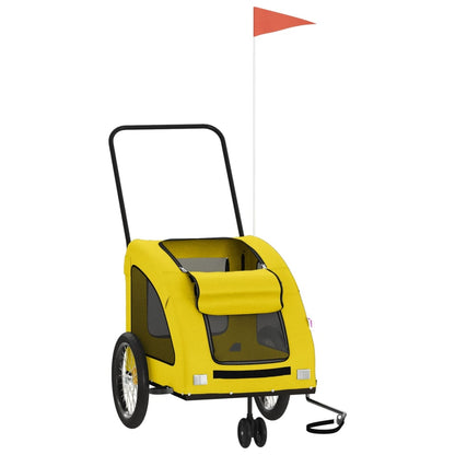 Pet Bike Trailer Yellow Oxford Fabric and Iron