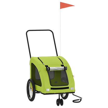 Pet Bike Trailer Green Oxford Fabric and Iron