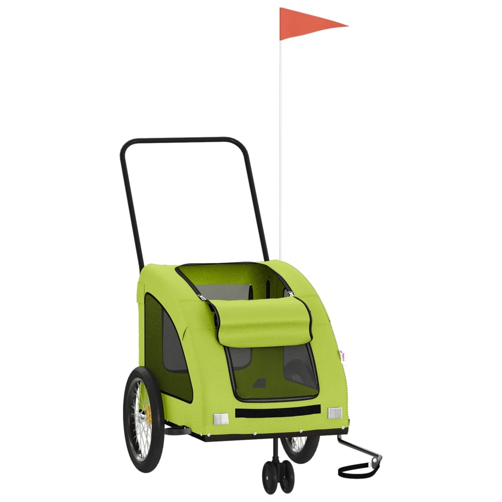 Pet Bike Trailer Green Oxford Fabric and Iron
