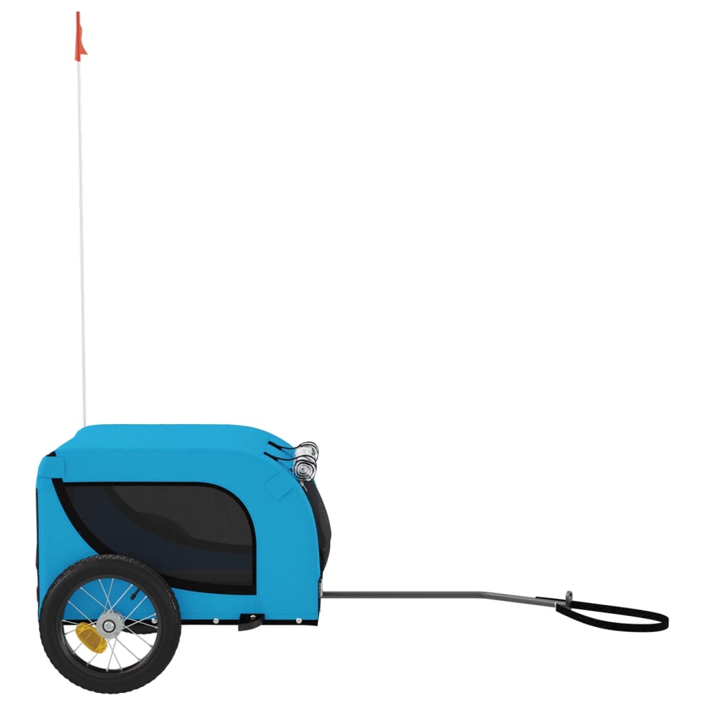 Pet Bike Trailer Blue and Black Oxford Fabric and Iron