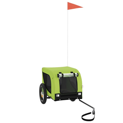 Pet Bike Trailer Green and Black Oxford Fabric and Iron