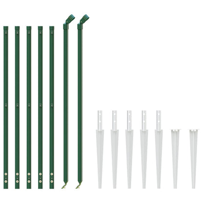 Chain Link Fence with Spike Anchors Green 0.8x10 m