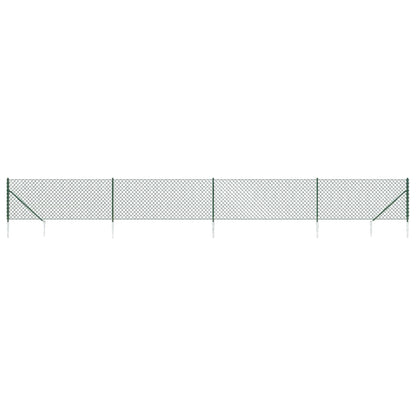 Chain Link Fence with Spike Anchors Green 1x10 m