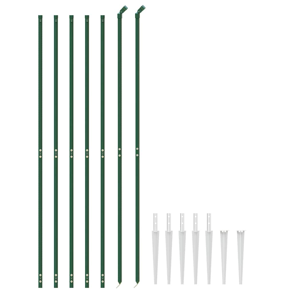 Chain Link Fence with Spike Anchors Green 1.4x10 m
