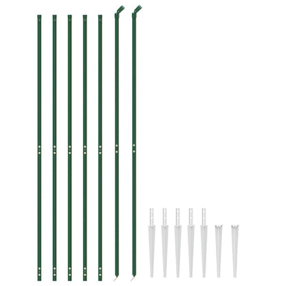 Chain Link Fence with Spike Anchors Green 1.4x10 m