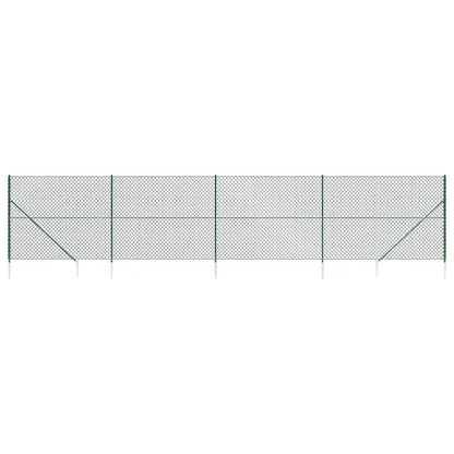 Chain Link Fence with Spike Anchors Green 2.2x10 m