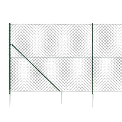 Chain Link Fence with Spike Anchors Green 2.2x10 m