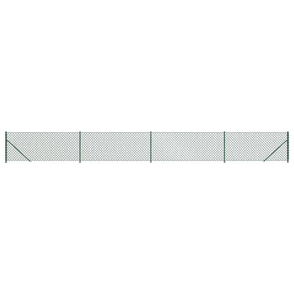 Chain Link Fence with Flange Green 0.8x10 m