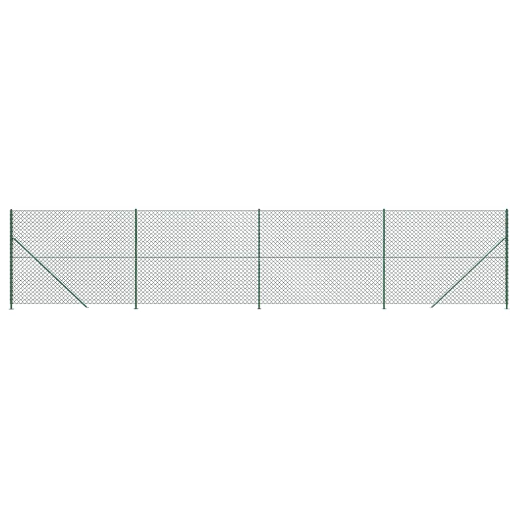 Chain Link Fence with Flange Green 1.6x10 m