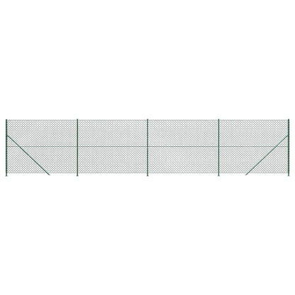 Chain Link Fence with Flange Green 1.6x10 m