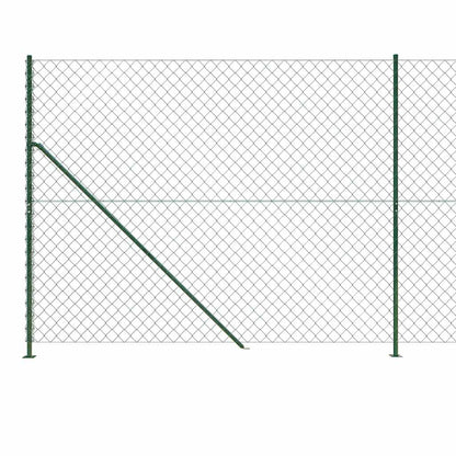 Chain Link Fence with Flange Green 1.6x10 m