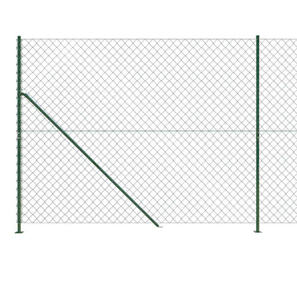 Chain Link Fence with Flange Green 1.4x25 m