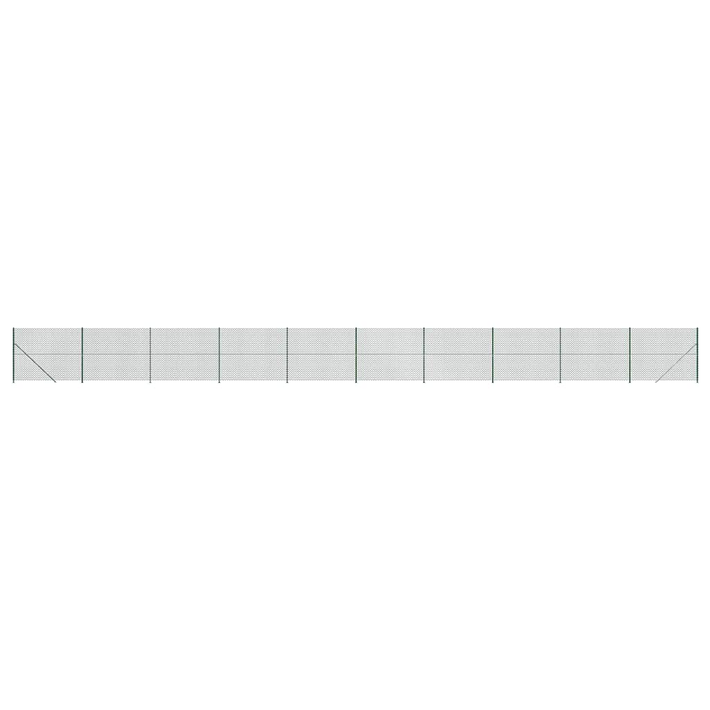 Chain Link Fence with Flange Green 2x25 m