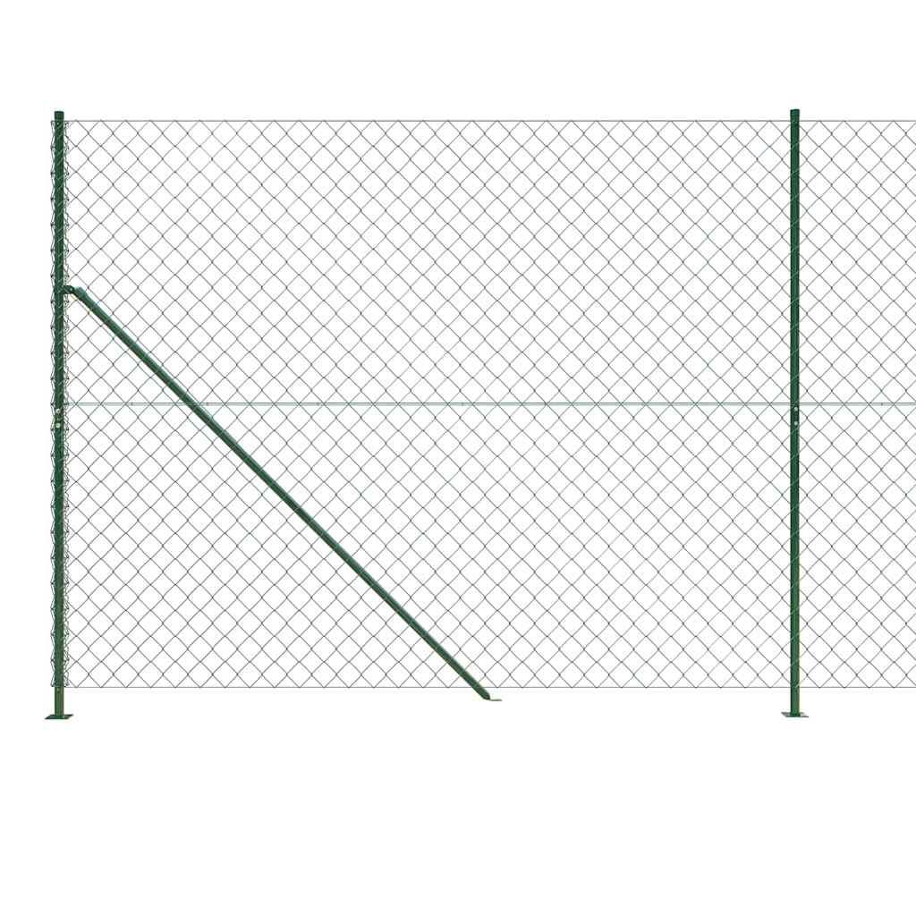 Chain Link Fence with Flange Green 2x25 m