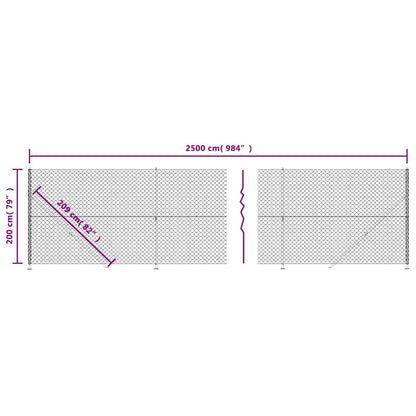 Chain Link Fence with Flange Green 2x25 m