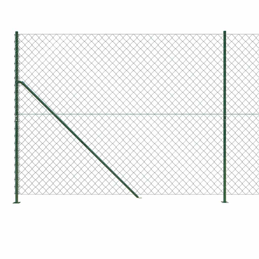 Chain Link Fence with Flange Green 2.2x25 m