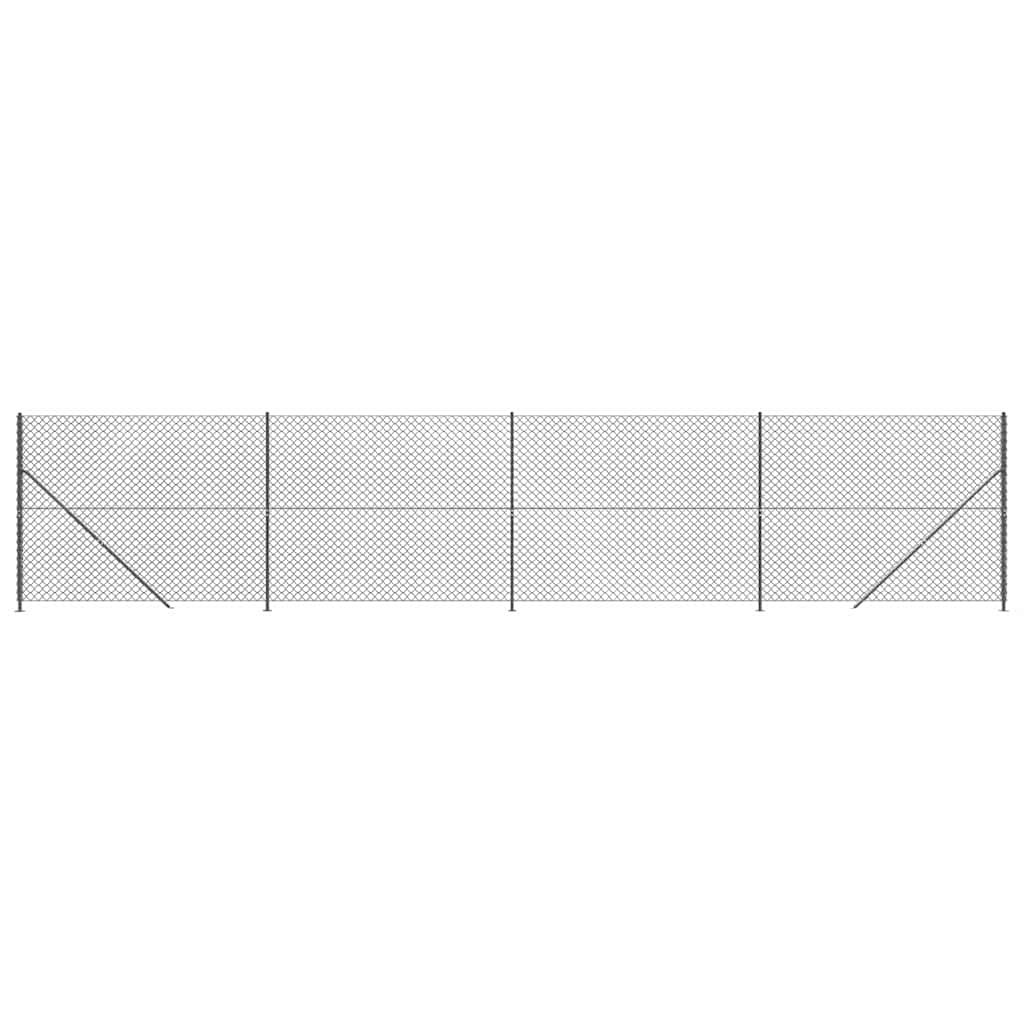 Chain Link Fence with Flange Anthracite 1.4x10 m