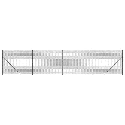 Chain Link Fence with Flange Anthracite 1.8x10 m