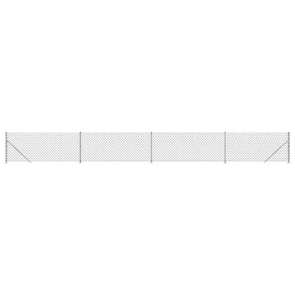 Chain Link Fence with Flange Silver 0.8x10 m