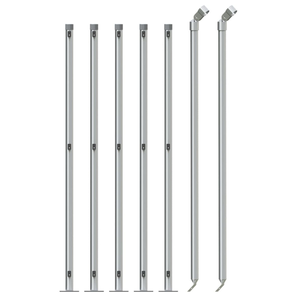 Chain Link Fence with Flange Silver 0.8x10 m