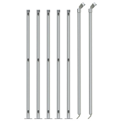 Chain Link Fence with Flange Silver 0.8x10 m