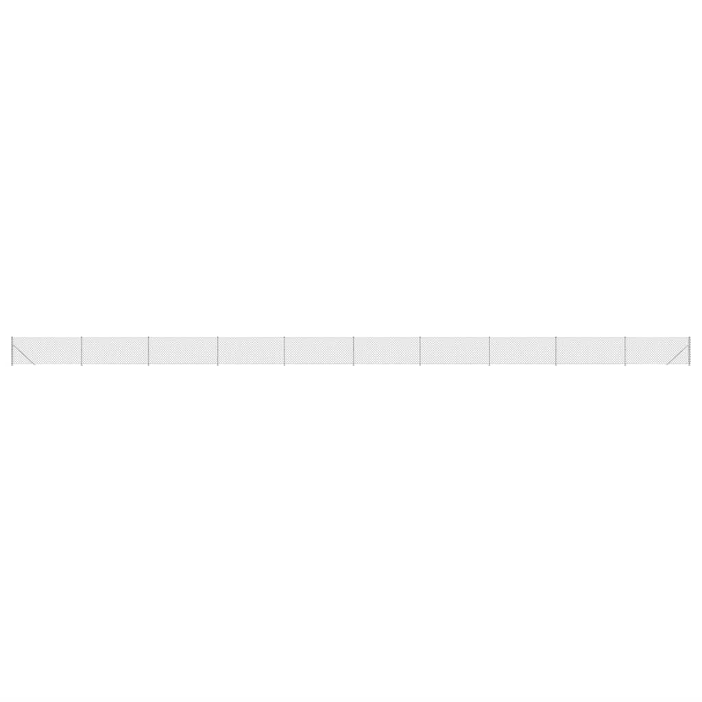 Chain Link Fence with Flange Silver 0.8x25 m