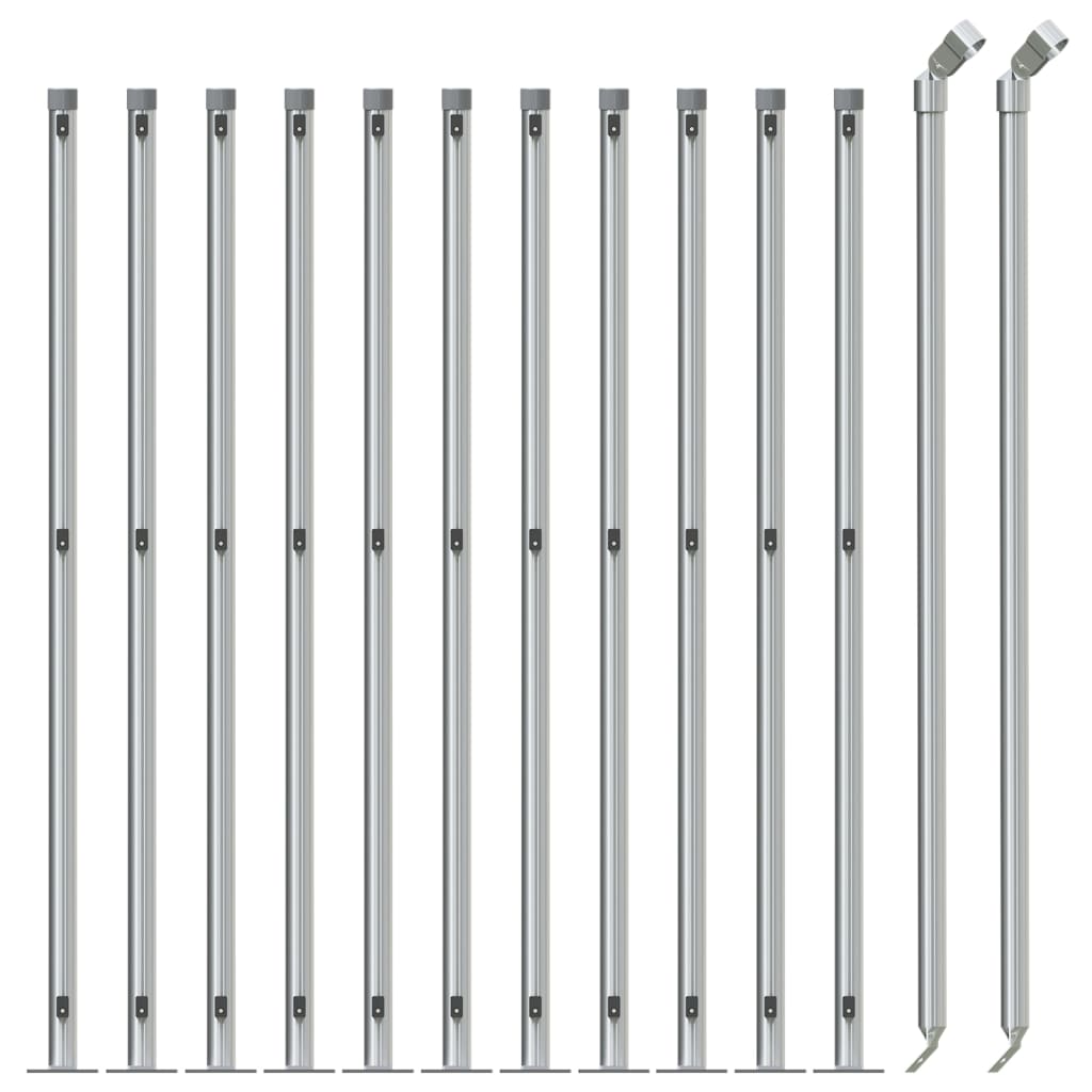 Chain Link Fence with Flange Silver 0.8x25 m