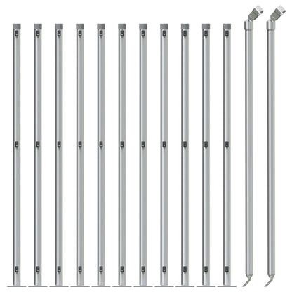 Chain Link Fence with Flange Silver 0.8x25 m