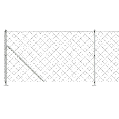 Chain Link Fence with Flange Silver 0.8x25 m