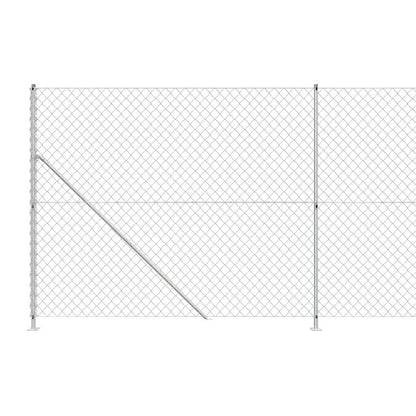 Chain Link Fence with Flange Silver 1.4x25 m
