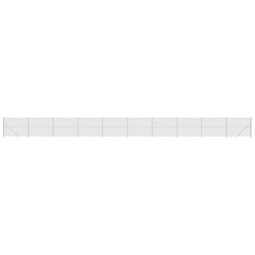 Chain Link Fence with Flange Silver 1.6x25 m