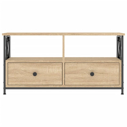 TV Cabinet Sonoma Oak 90x33x45 cm Engineered Wood&Iron