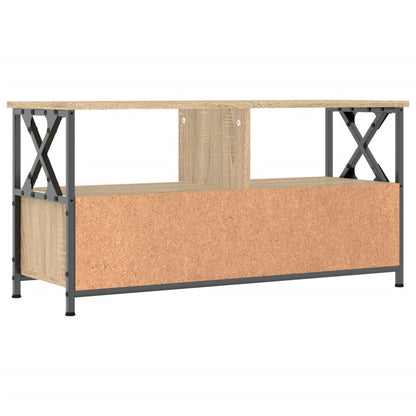 TV Cabinet Sonoma Oak 90x33x45 cm Engineered Wood&Iron