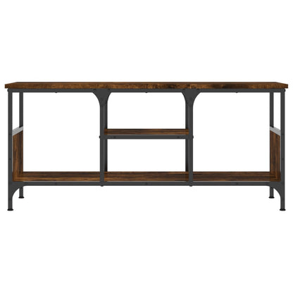 TV Cabinet Smoked Oak 100x35x45 cm Engineered Wood&Iron