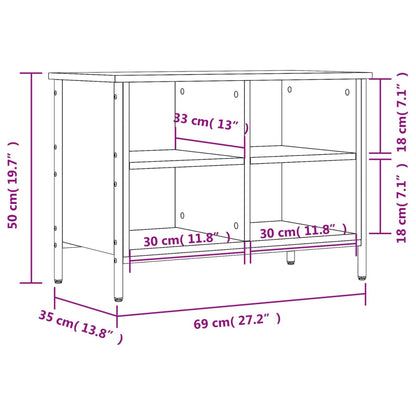 Shoe Cabinet Grey Sonoma 69x35x50 cm Engineered Wood