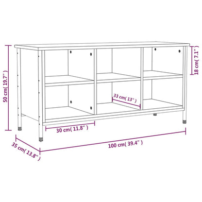 Shoe Cabinet Grey Sonoma 100x35x50 cm Engineered Wood