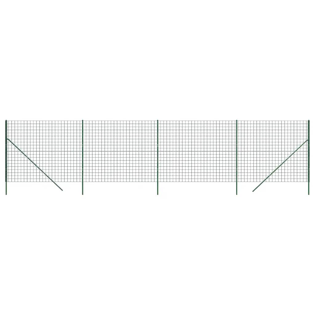 Wire Mesh Fence Green 2x10 m Galvanised Steel